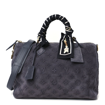 Louis Vuitton Suede Monogram Speedy P9 Bandouliere 40 Grey 1 of 14