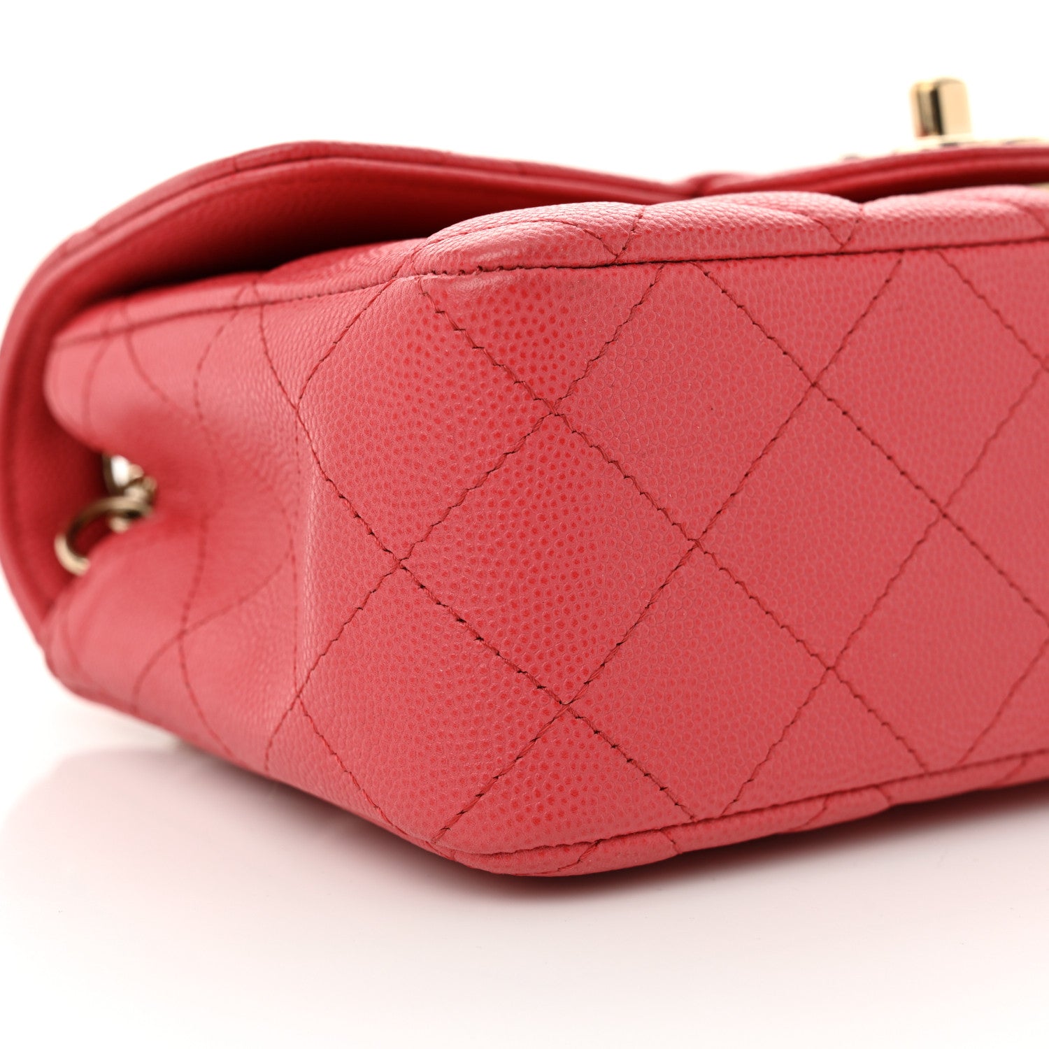 Chanel Caviar Quilted Mini Rectangular Flap Dark Pink 9 of 10