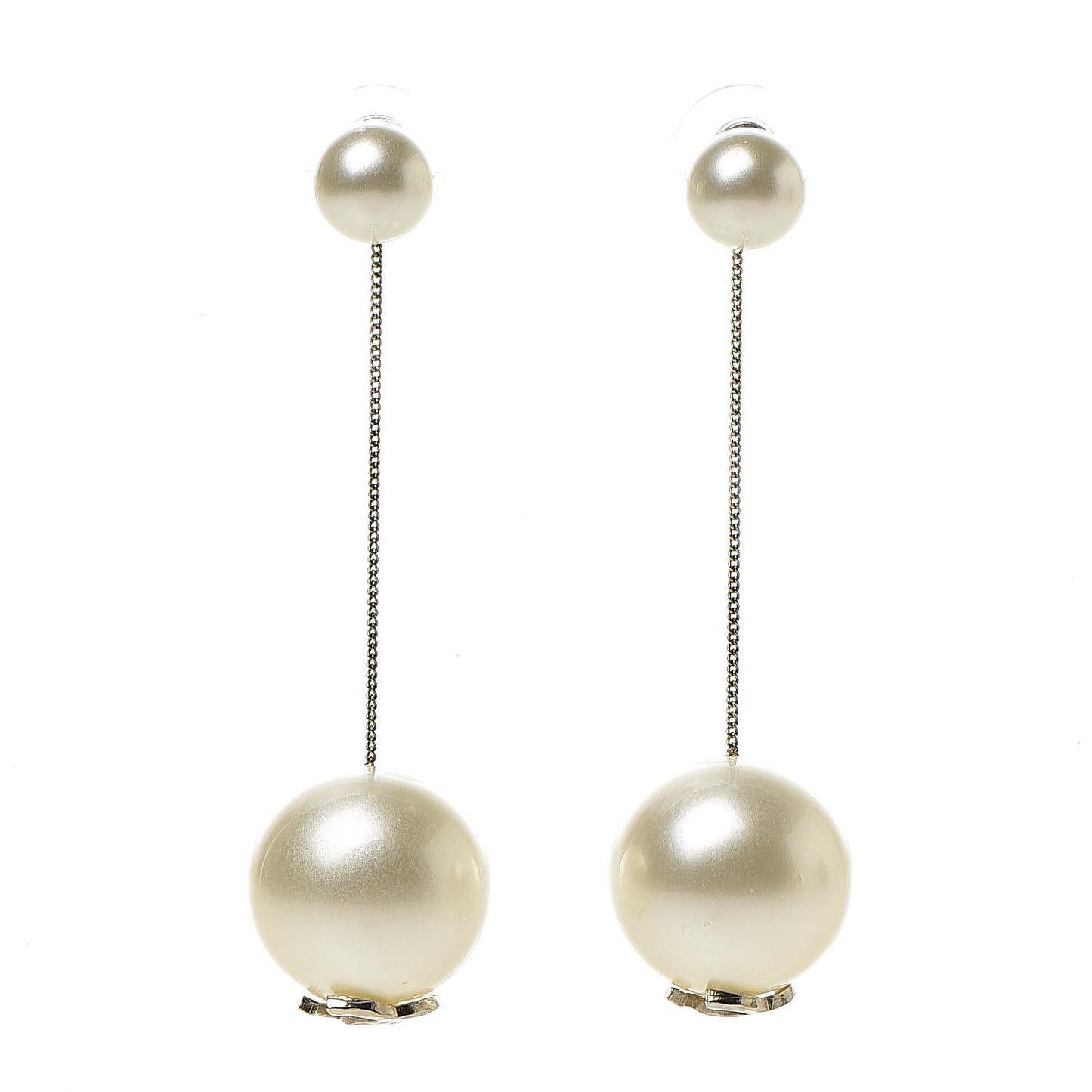 Pearl CC Drop Earrings Gold