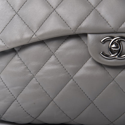 Chanel Lambskin Quilted 3 Flap Bag Grey 12 of 14