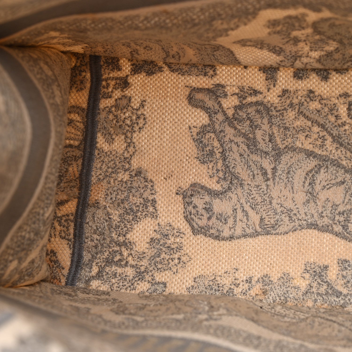 Christian Dior Canvas Embroidered Medium Dioriviera Toile De Jouy Book Tote Gray 13 of 18