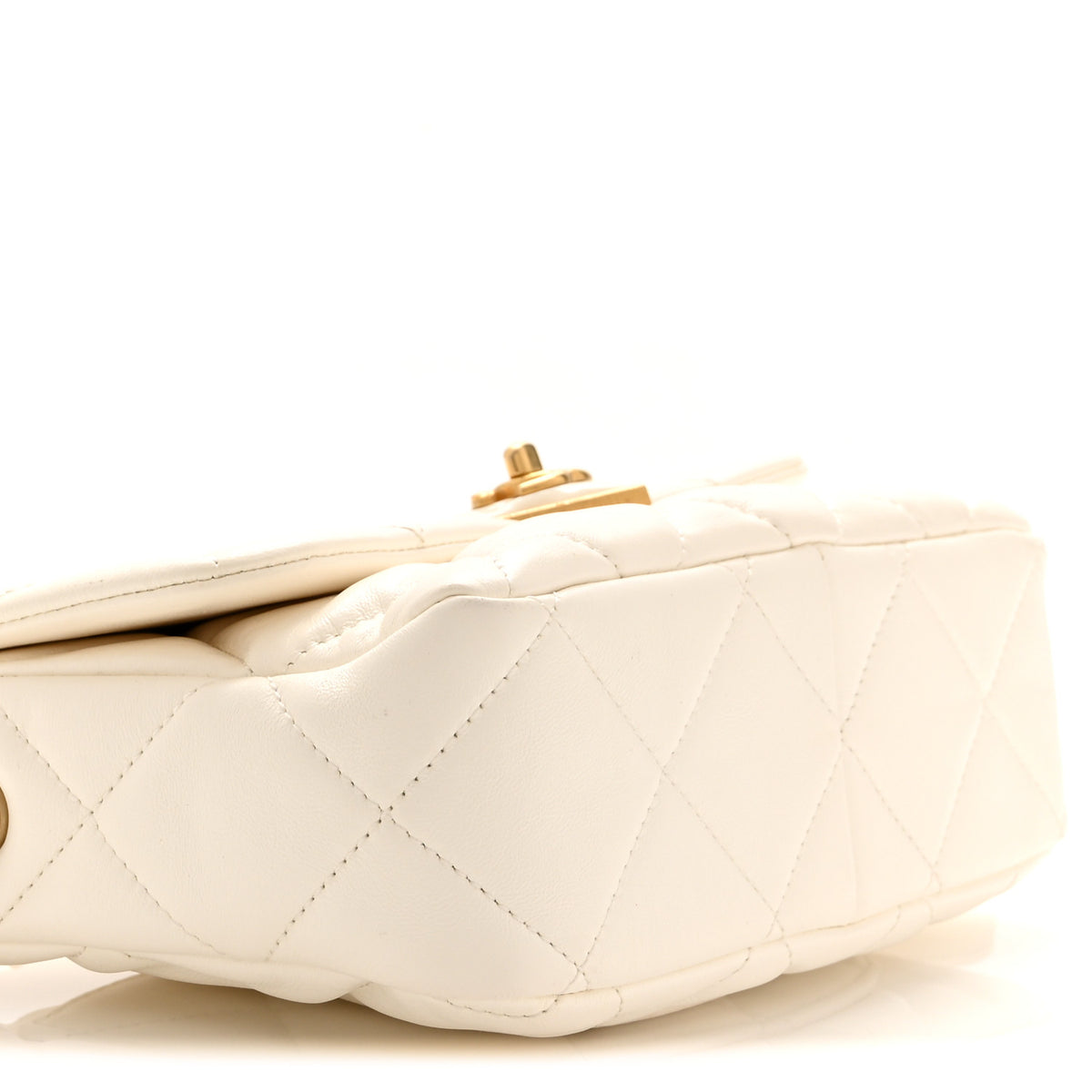 Lambskin Plexiglass Quilted Coco Love Flap White