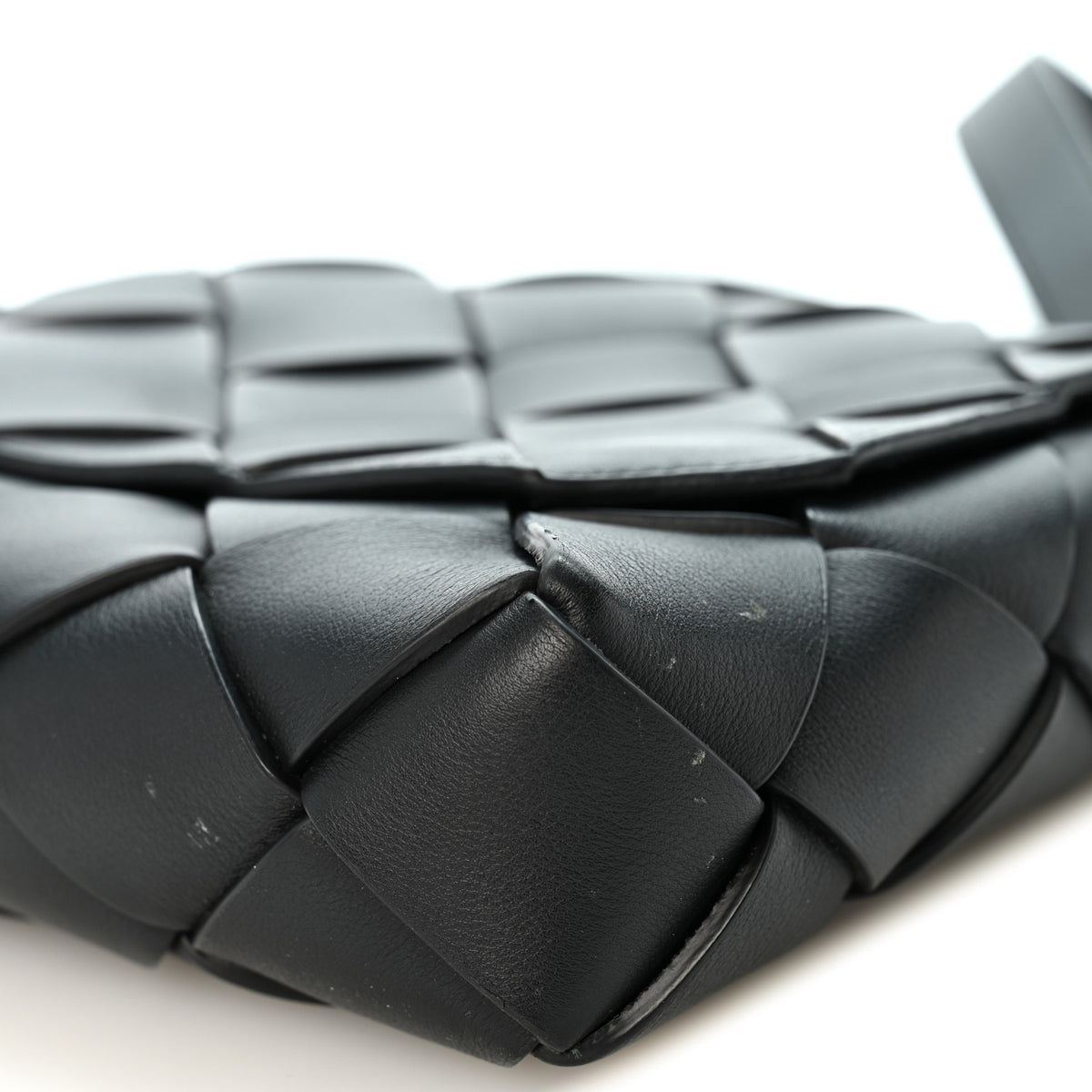 Bottega Veneta Grained Calfskin Intreccio Small Diago Crossbody Bag Black 9 of 9
