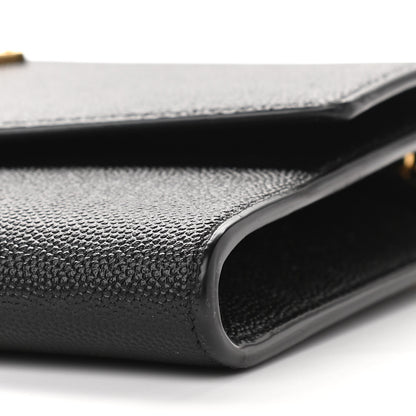 Saint Laurent Grain De Poudre Uptown Chain Wallet Black 12 of 13