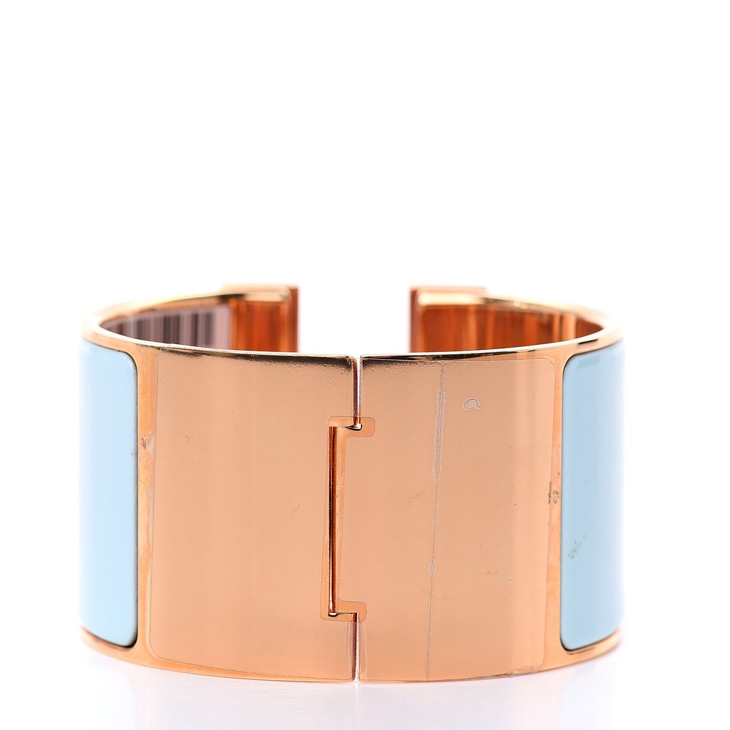 Enamel Extra Wide Clic Clac H Bracelet PM Bleu Glacier