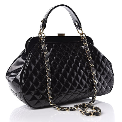Chanel Glazed Calfskin Quilted Small Mademoiselle Frame Bag Black 3 of 10