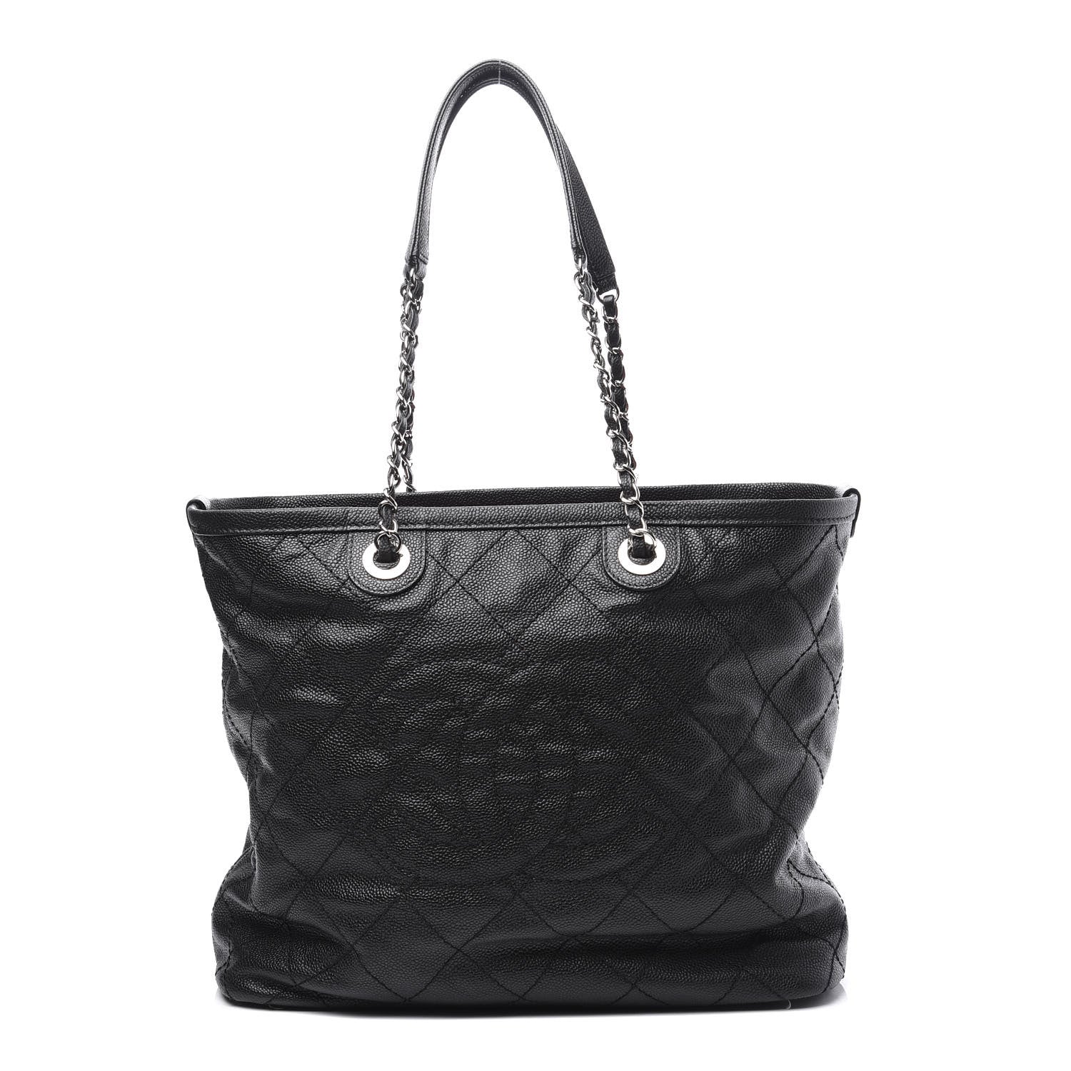 Chanel Grained Calfskin Quilted Small Daily Shopping Tote Black 1 of 12