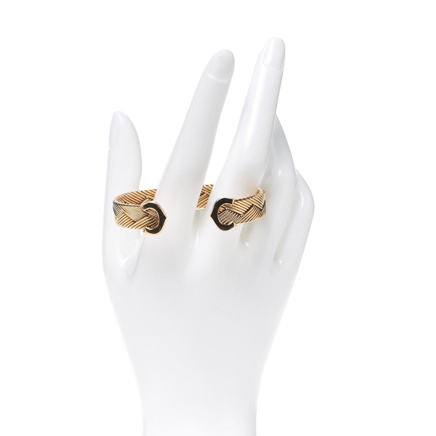 18K Yellow Gold C De Cartier Woven Cuff Bracelet