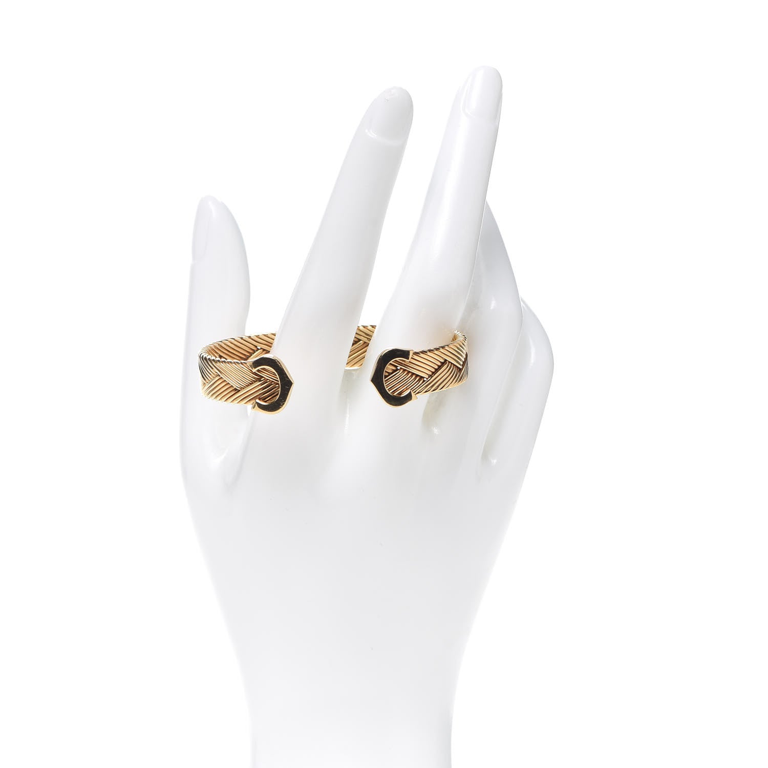 Cartier 18K Yellow Gold C De Cartier Woven Cuff Bracelet 2 of 4