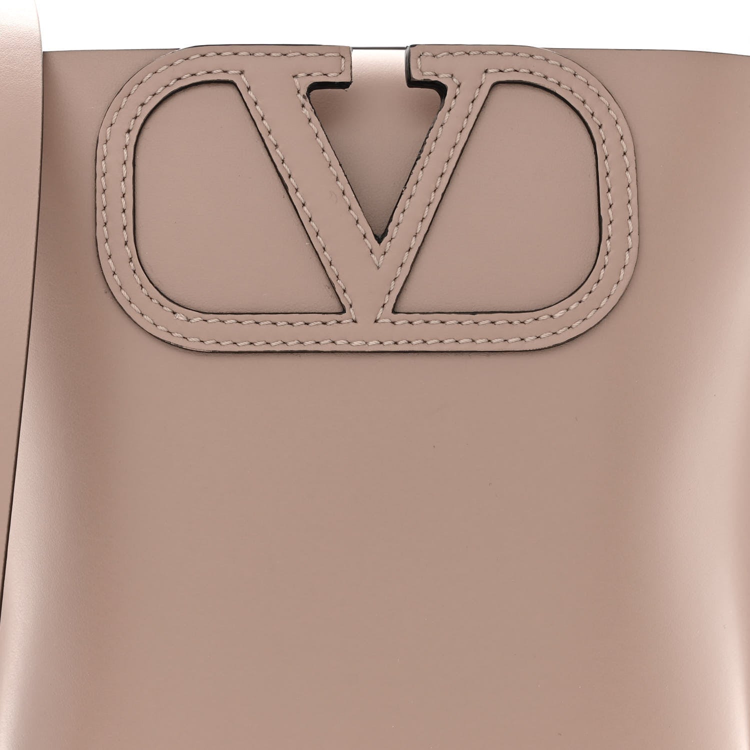 Valentino Garavani Calfskin Vlogo Bucket Bag Poudre 7 of 9