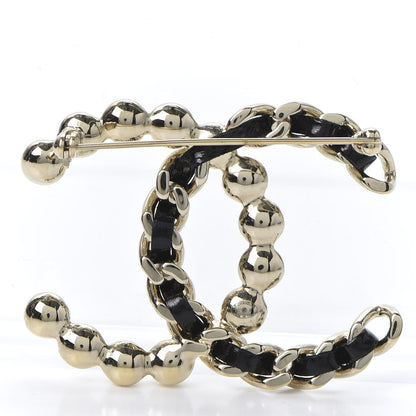 Chanel Lambskin Pearl CC Chain Brooch Black Gold 2 of 4