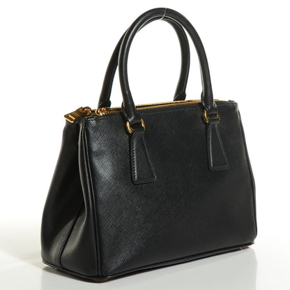 Prada Saffiano Lux Small Double Zip Tote Nero Black 3 of 10