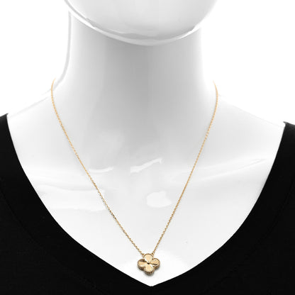 Van Cleef & Arpels 18K Yellow Gold Guilloche Vintage Alhambra Pendant Necklace 2 of 5