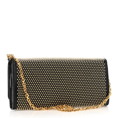 Alexander McQueen Calfskin Studded Wallet on Chain Black 3 of 9