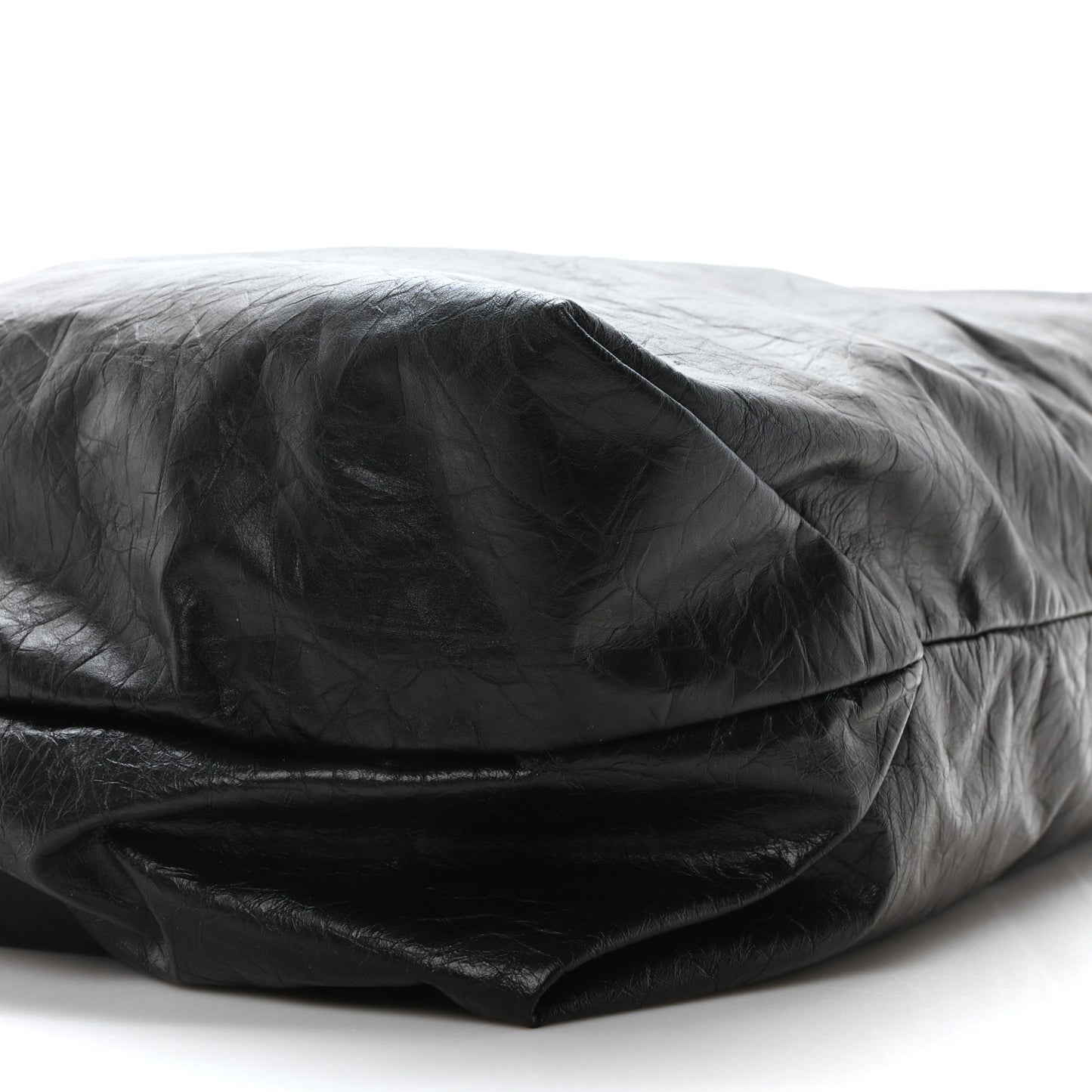 Crushed Calfskin Medium Crush Tote Bag Black