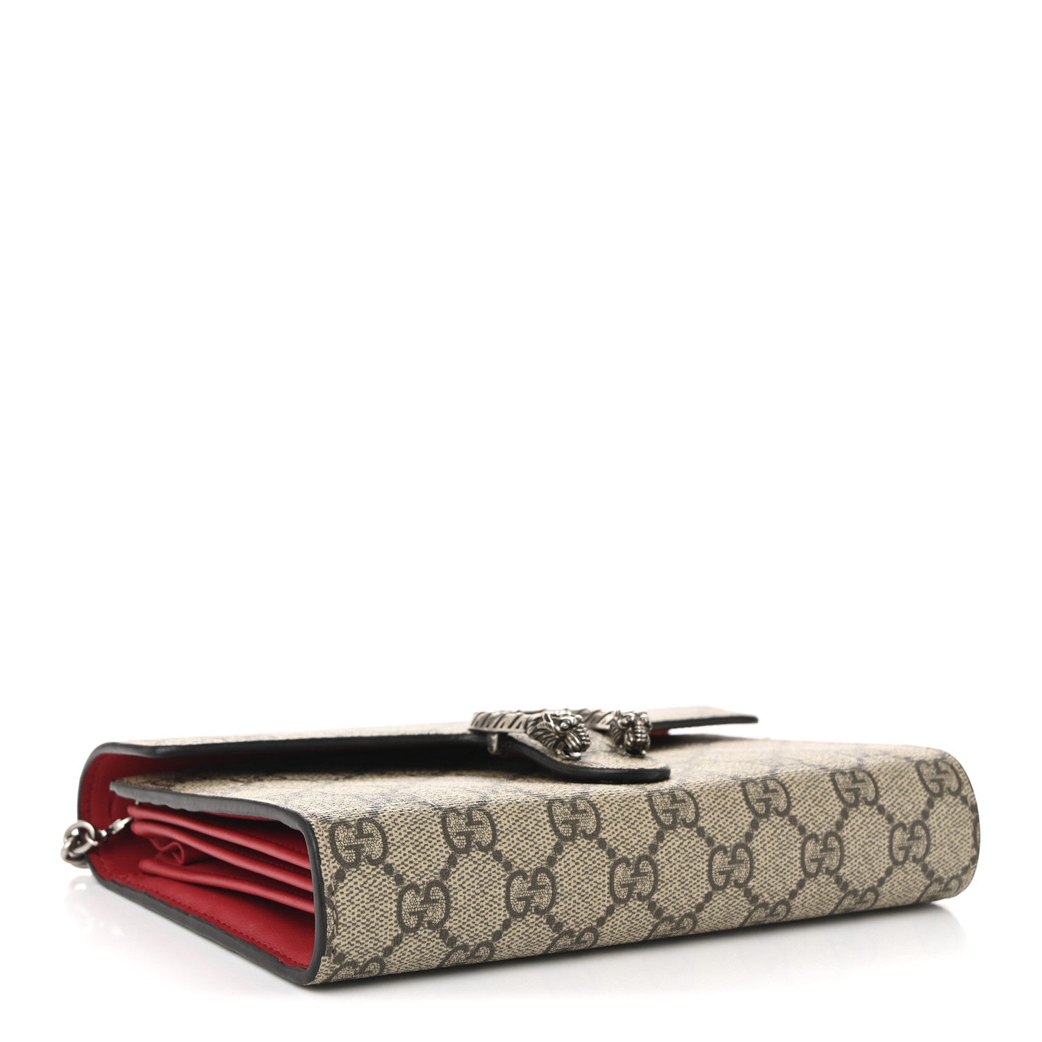 Gucci GG Supreme Monogram Mini Dionysus Chain Wallet Beige Vulcanic Red 6 of 21