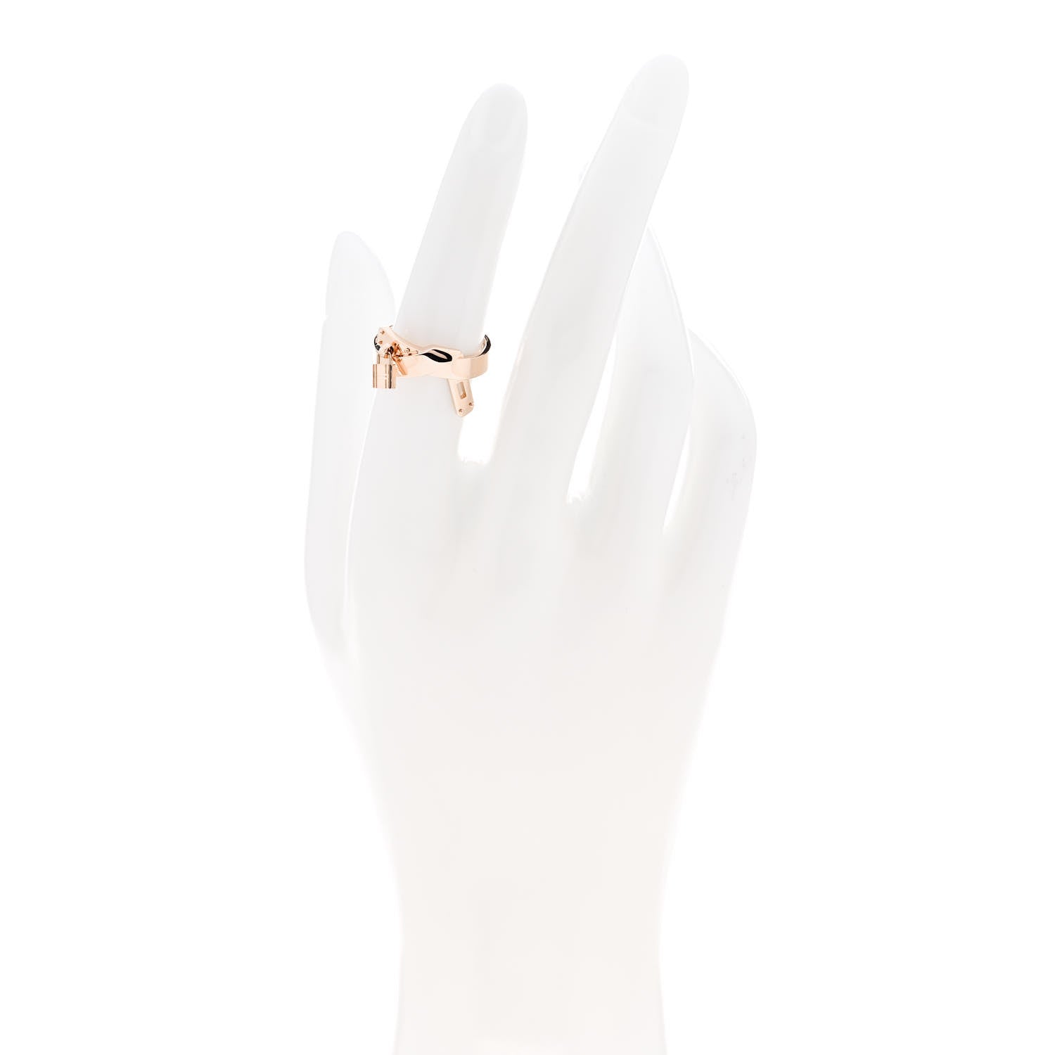 Hermes 18K Rose Gold Kelly Gavroche Ring 53 6.25 2 of 5