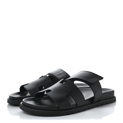 Hermes Calfskin Mens Chypre Sandals 42.5 Black 3 of 10