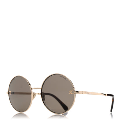 Chanel Metal Round Sunglasses 4268 Gold Tortoise 1 of 9