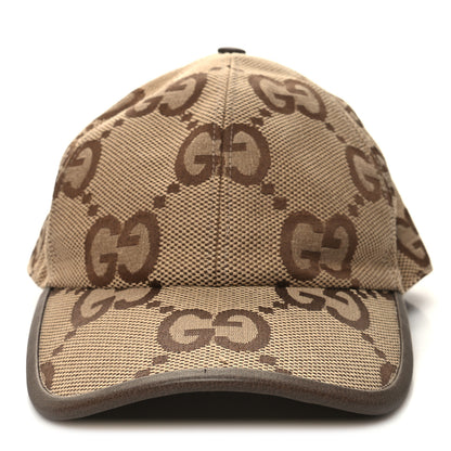 Gucci Monogram Jumbo GG Baseball Hat XL 59 Camel Ebony 3 of 9