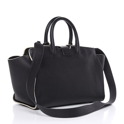 Saint Laurent Calfskin Small Monogram Downtown Cabas Black White 3 of 10