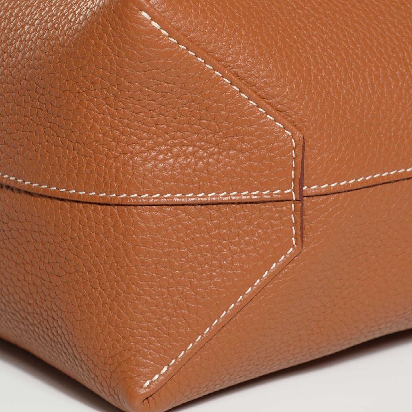 Taurillon Clemence Double Sens 36 Reversible Tote Gold and Orange