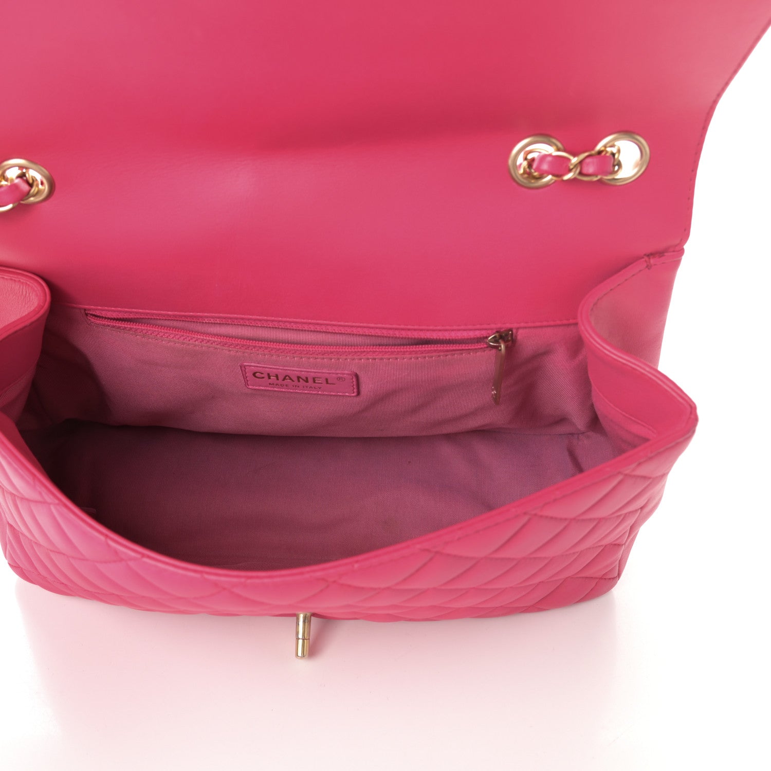 Chanel Lambskin Quilted Jumbo Mademoiselle Chic Flap Fuchsia 5 of 10