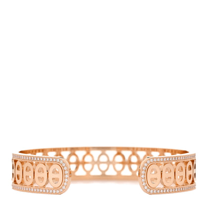 Hermes 18K Rose Gold Diamond PM Chaine d'Ancre Divine Cuff Bracelet SH 2 of 4