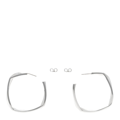 Tiffany Sterling Silver Frank Gehry Torque Square Hoop Earrings 3 of 4