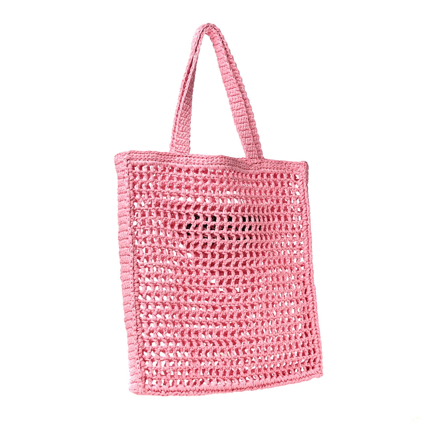 Yarn Raffia Effect Crochet Logo Embroidered Tote Bag Petalo