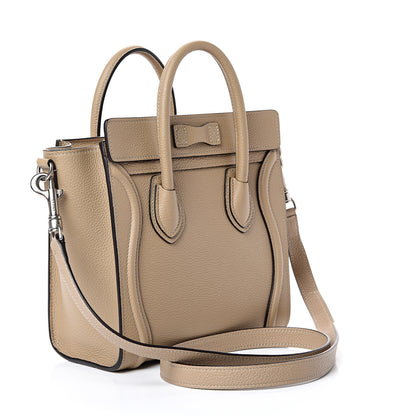 Celine Drummed Calfskin Nano Luggage Dune 2 of 11