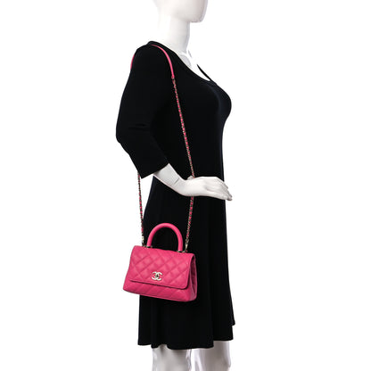 Chanel Caviar Quilted Extra Mini Coco Handle Flap Rose 2 of 10