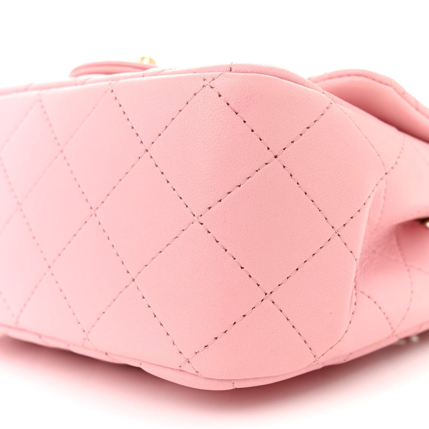 Lambskin Quilted Mini Square Flap Light Pink