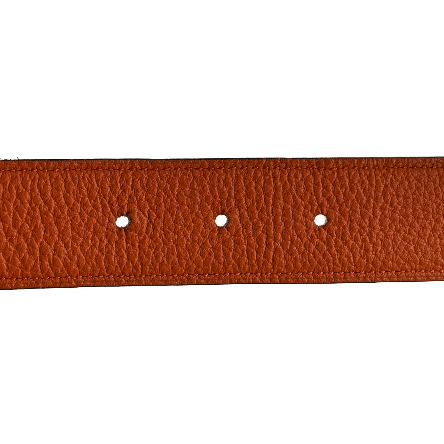 Hermes Box Togo Reversible 32mm Guilloche H Belt 80 32 Black Orange 10 of 11