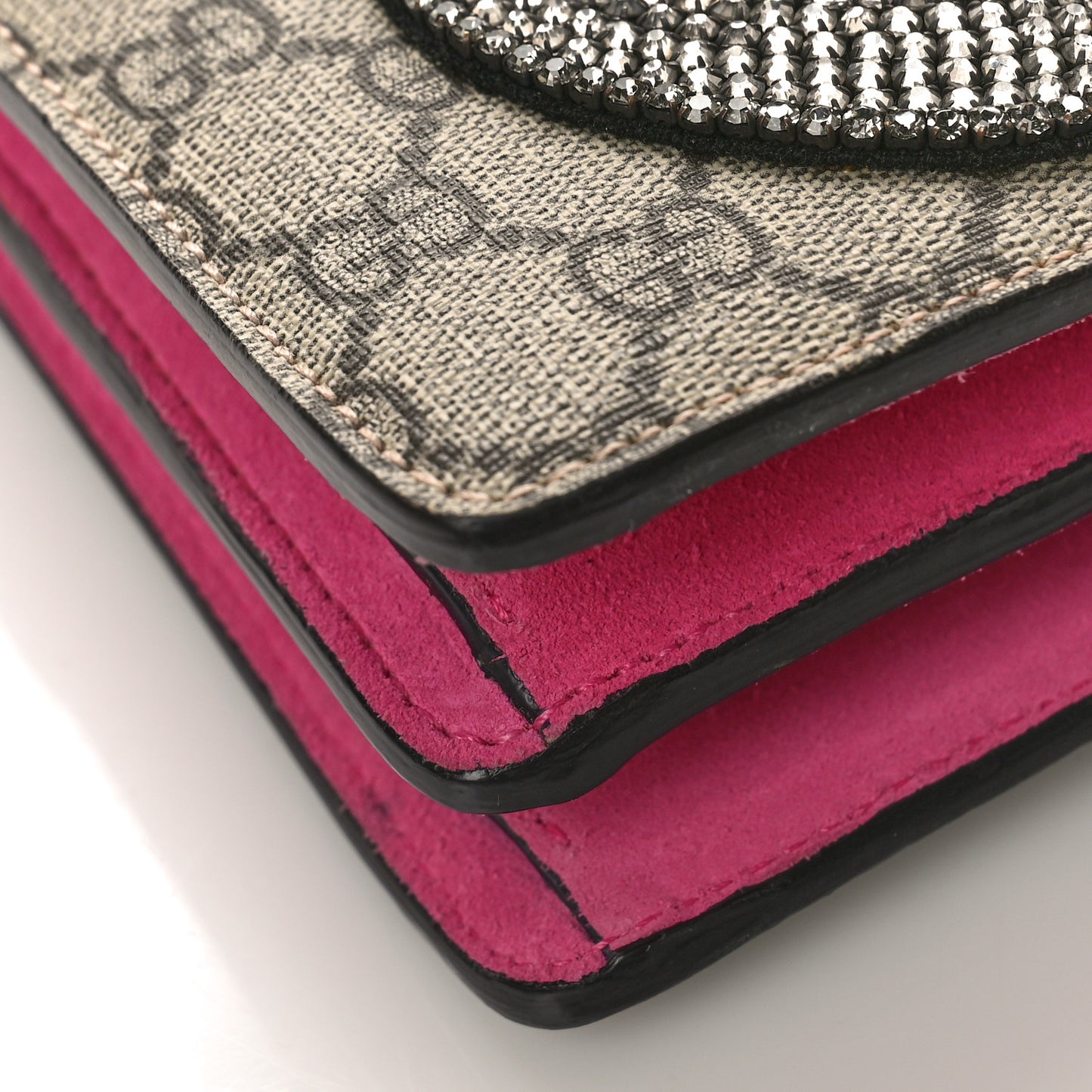 GG Supreme Monogram Suede Pierced Heart Embroidered Medium Dionysus Shoulder Bag Beige Ebony Pink Tropical Flower