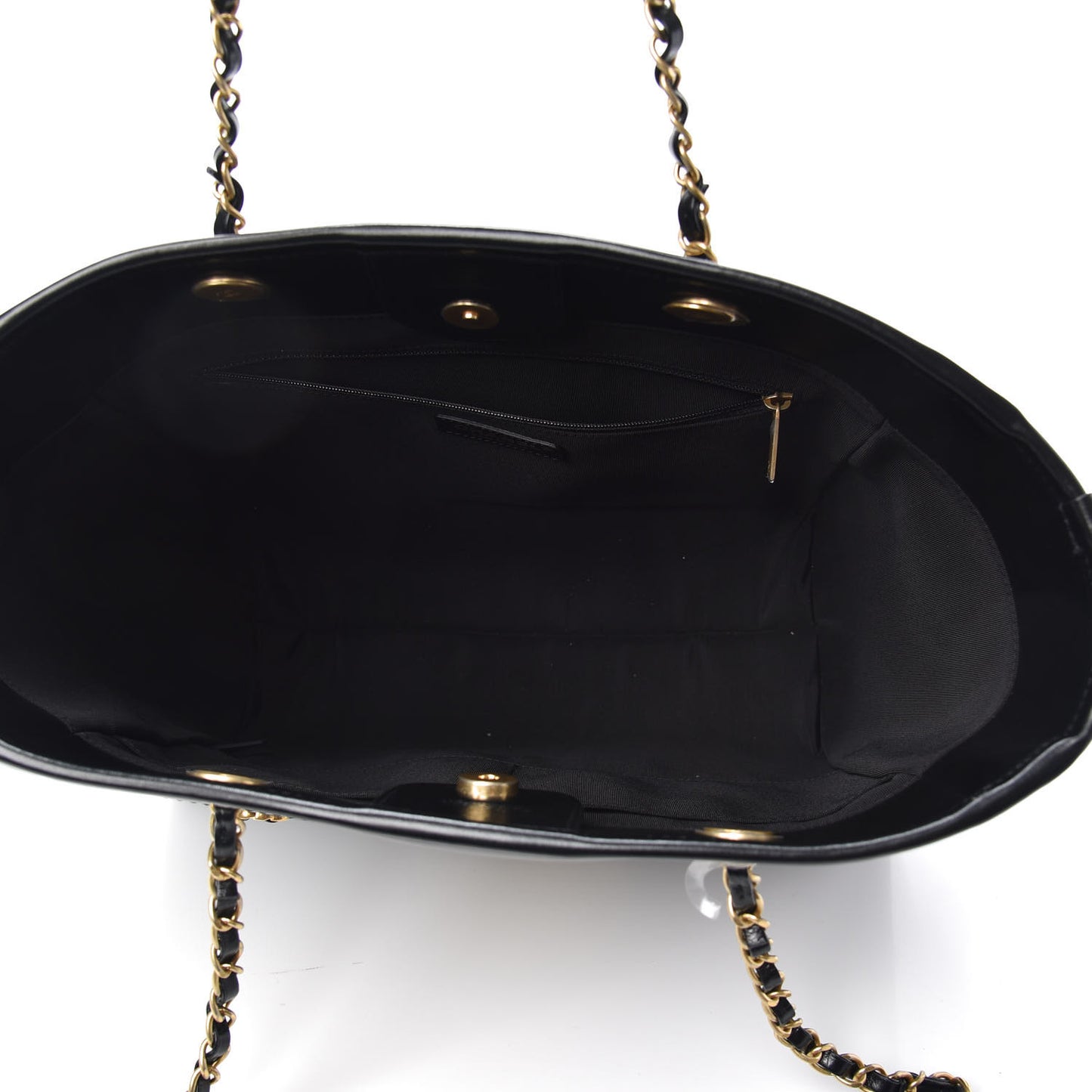 Aged Calfskin Small Charms Deauville Tote Black
