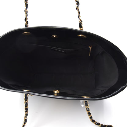 Chanel Aged Calfskin Small Charms Deauville Tote Black 5 of 10