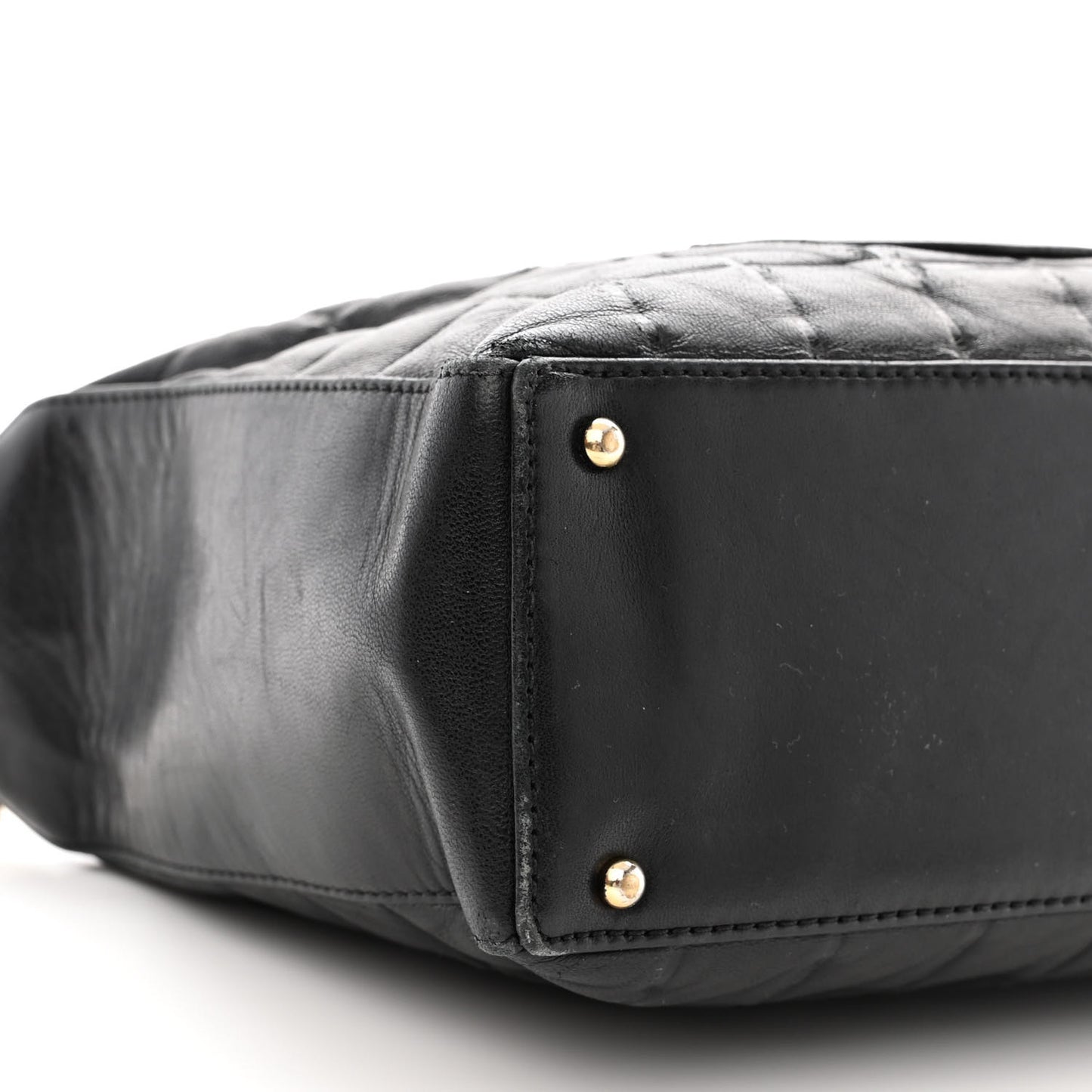 Lambskin Quilted Medium Chocolate Bar Shoulder Bag Black