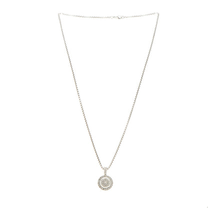 David Yurman Sterling Silver Diamond 8mm Petite Round Necklace 4 of 6