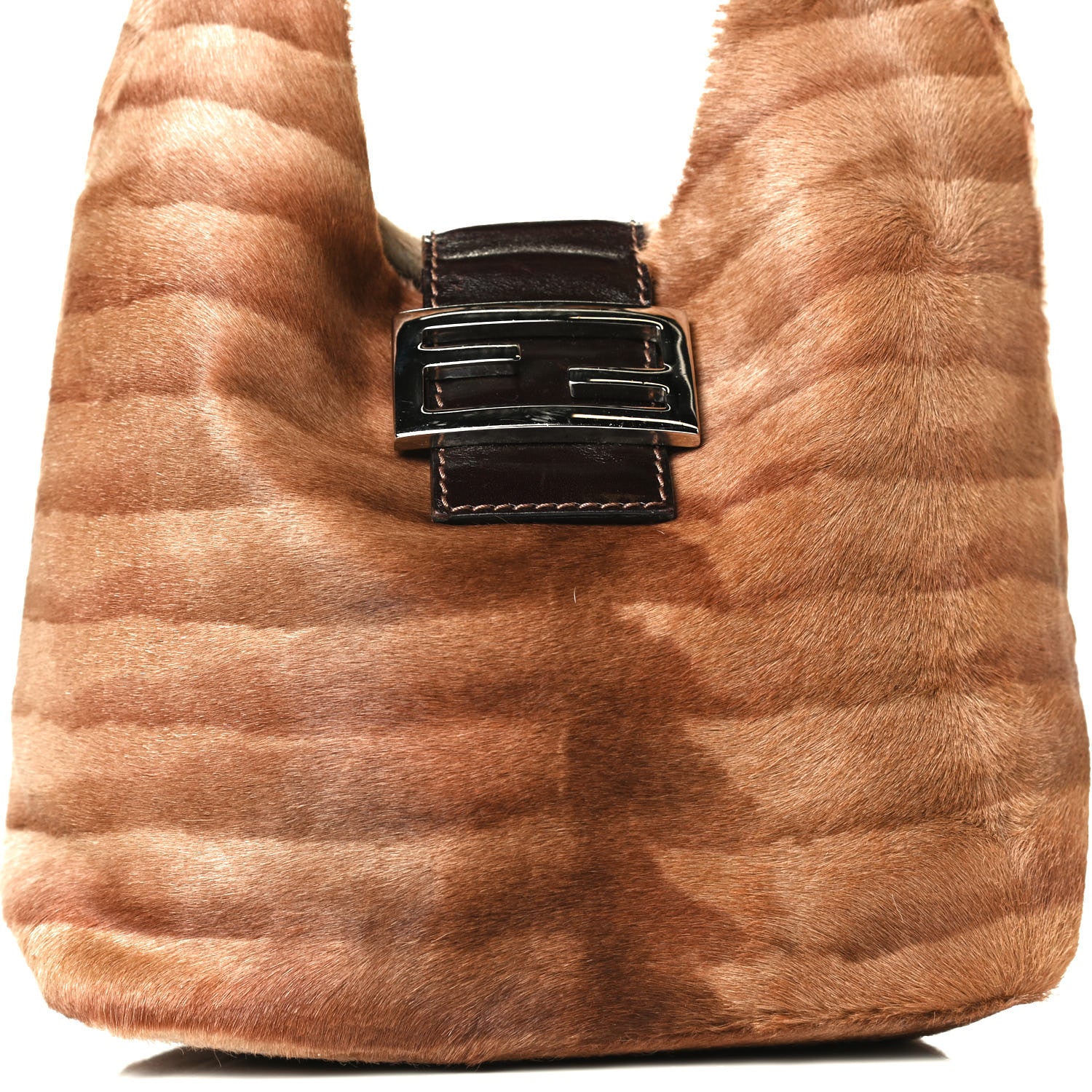 Fendi Calf Hair Zebra Print Shoulder Bag Brown 7 of 13