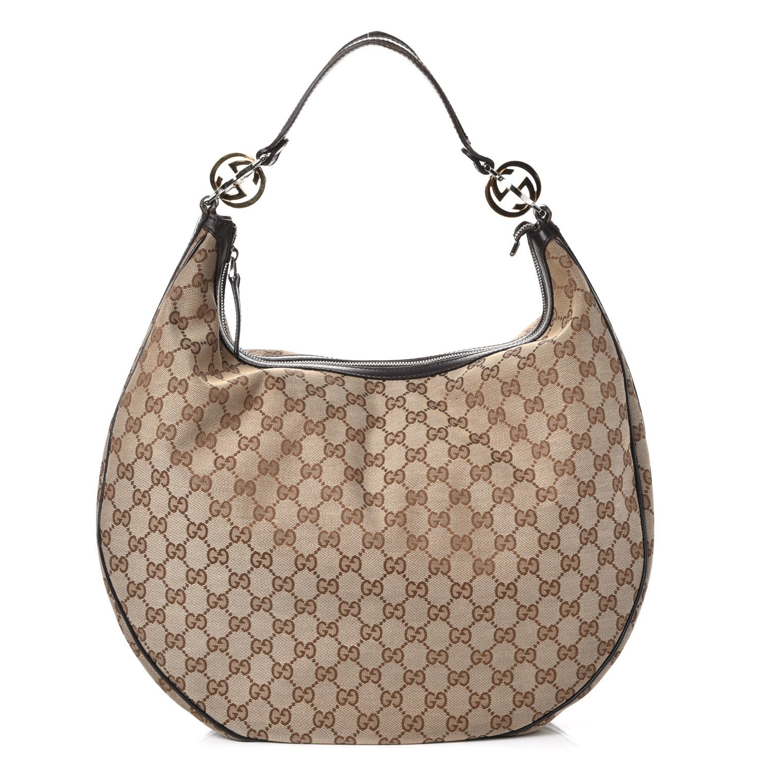 Gucci Monogram Large GG Twins Hobo Dark Brown 1 of 7