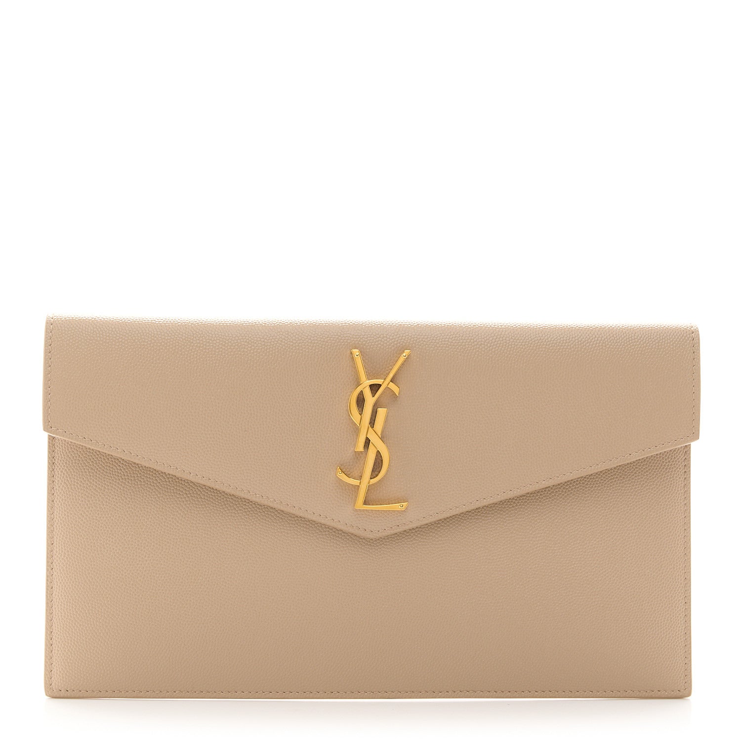 Saint Laurent Grain De Poudre Uptown Pouch Dark Beige 1 of 8