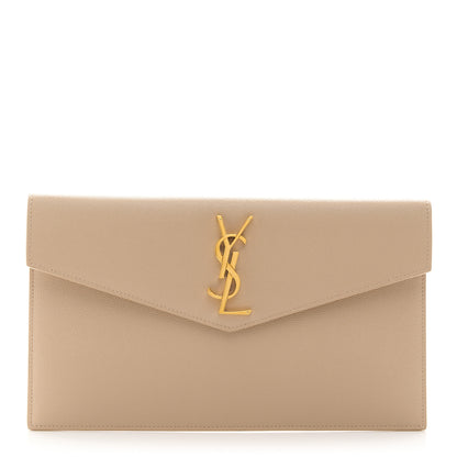 Saint Laurent Grain De Poudre Uptown Pouch Dark Beige 1 of 8