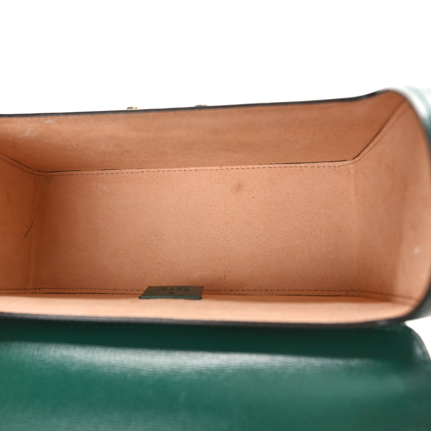 Azalea Calfskin Small Padlock Bamboo Shoulder Bag Vintage Green