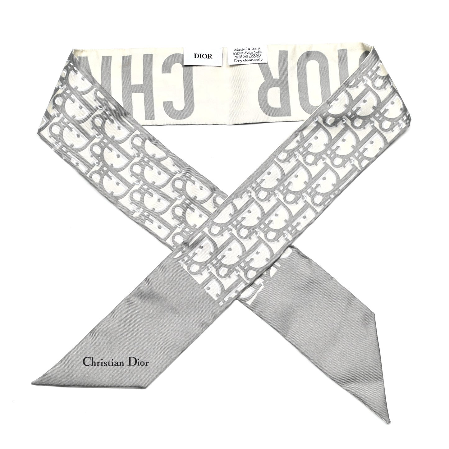 Silk Oblique Mitzah Scarf Grey