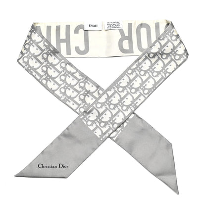 Christian Dior Silk Oblique Mitzah Scarf Grey 1 of 3