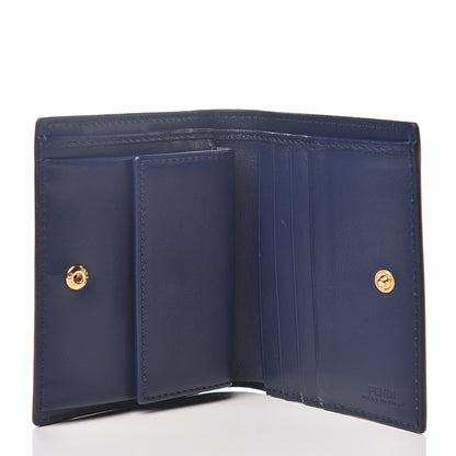 Fendi Vitello Liberty Lucido F is Fendi Compact Bi-Fold Wallet Blueberry 4 of 6