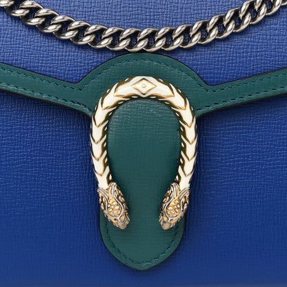 Gucci Azalea Calfskin Enamel Mini Dionysus Chain Wallet Imperial Blue Pavone Off White 8 of 10