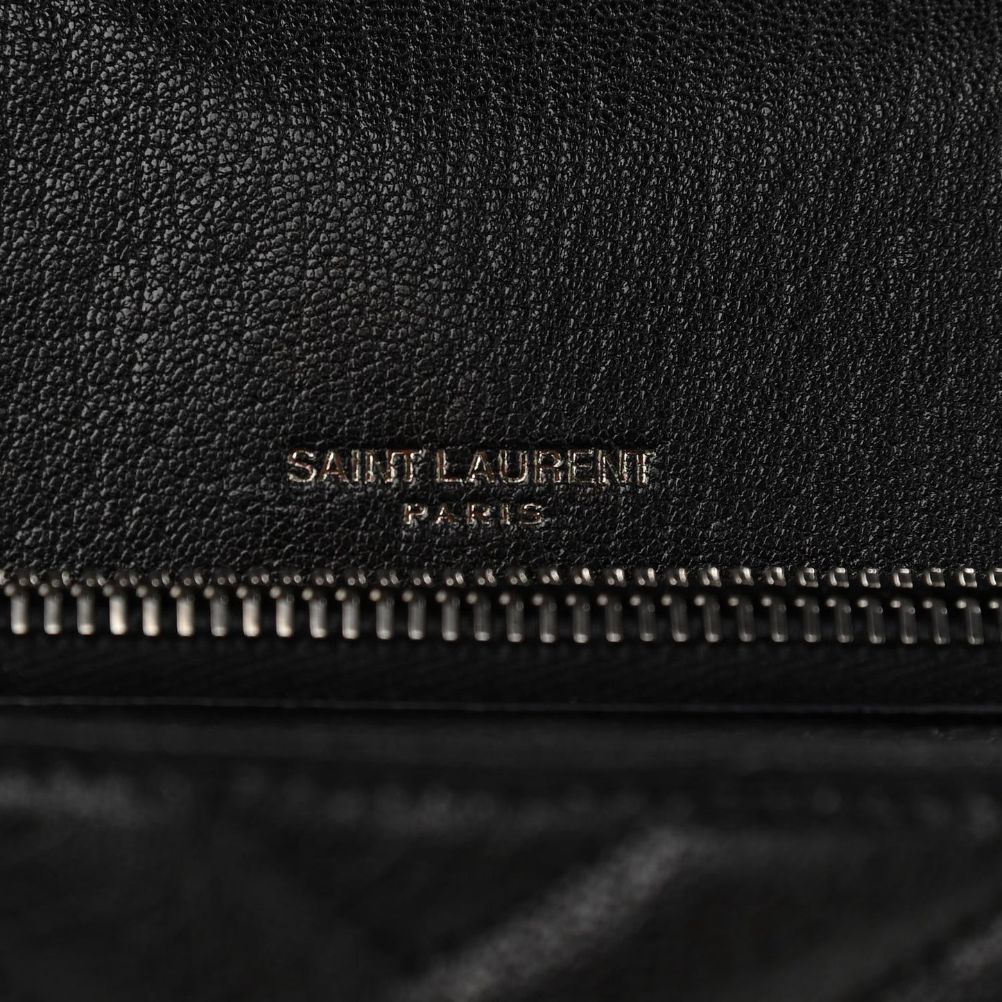 Sheepskin Matelasse Chevron Monogram Large College Satchel Black