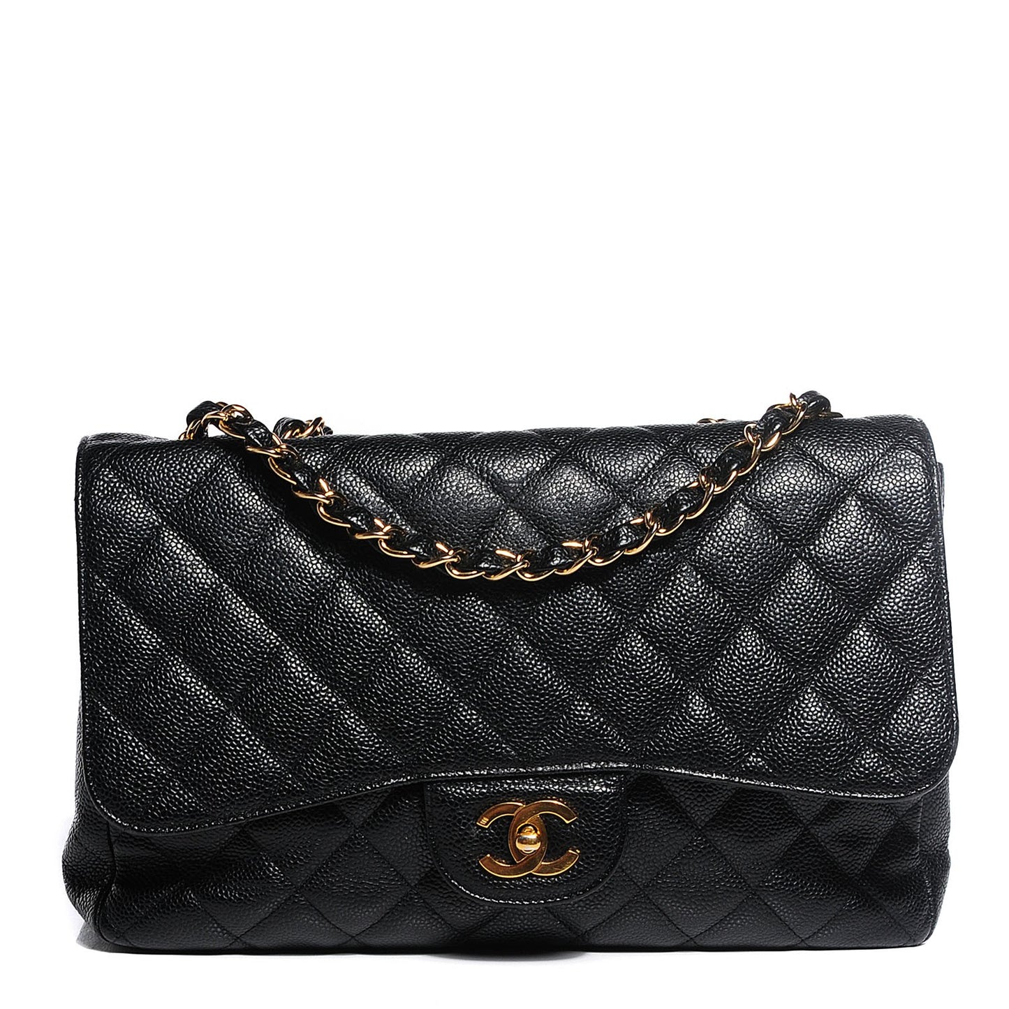 Caviar Quilted Jumbo Single Flap Black